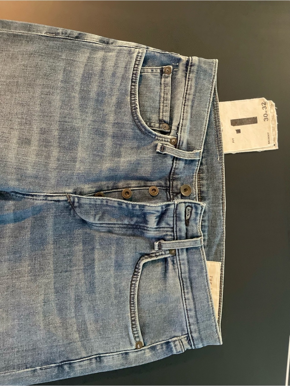 rag & bone Men's Skinny Jeans 30w 32L color brookie 4 button fly